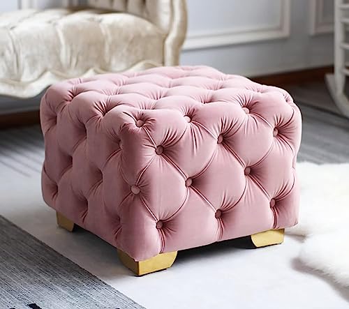 Repose-pieds table basse cube moderne et tabouret de vanité capitonné doux - 2