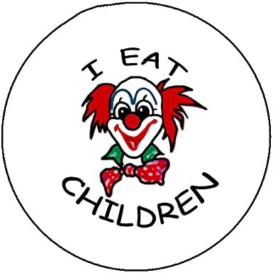 I Eat Children Evil Clown Halloween Pinback Button Brooch 1.25"