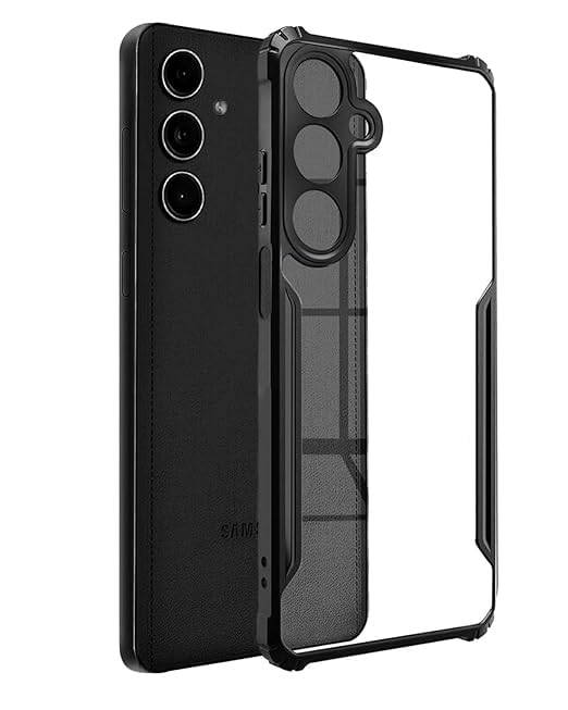 Image of Spazy Case Samsung Galaxy M16 5G / F16 5G / A16 5G Back Cover | Transparent Crystal Clear Hard PC Back Case with TPU Bumper, Drop Protection Case Cover