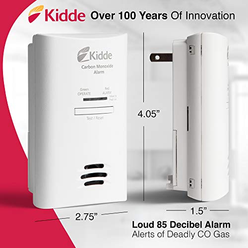 Kidde Carbon Monoxide Detector, Plug in Wall with AA Battery Backup, Test-Hush Button - Image 5
