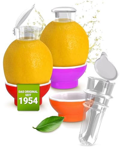3 x Patent-Safti Zitronenpresse Zitronen-Ausgießer Orangen-Limetten-Zitronen-Entsafter Manuelle...