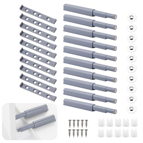 10pcs Appuyez pour Ouvrir Magnétique Loquets, Amortisseur Porte Placard, Fermetures Magnétiques Push to Open, Loquets Magnétiques pour Portes, Idéal pour...