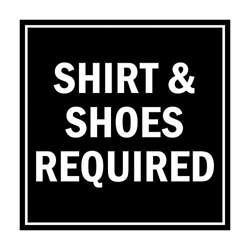 Signs ByLITA Placa quadrada necessária para camisa e sapatos com fita adesiva, suporte em qualquer superfície, resistente ao clima, uso interno/externo (preto) - médio
