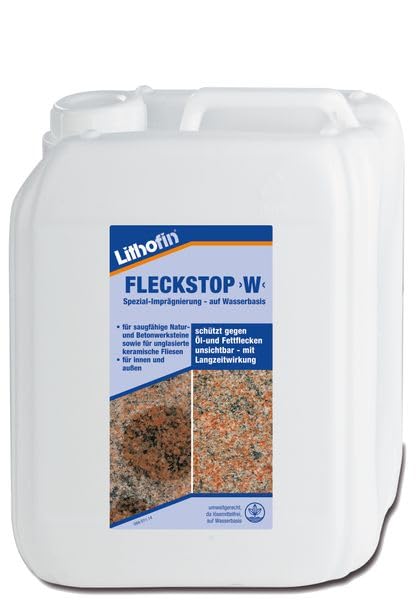 Lithofin Fleckstop W 5 Liter - mit Langzeitwirkung - Wassergelöste Spezialimprägnierung mit Nano-Effekt