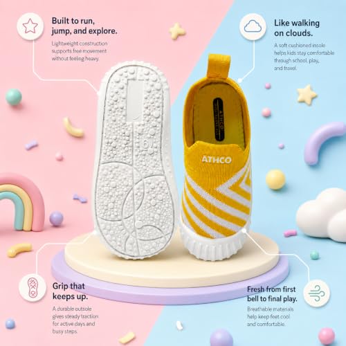 Image of ATHCO Unisex Lightweight Sneakers for Kids | Stylish Casual Wear Shoes for Boys and Girls | Sports Shoes for Boys and Girls Buddy