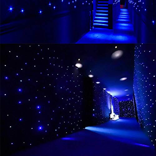 Stage Backdrop Velvet Material White and Blue LED Starry Sky Cloth Background with Various Lighting Effects Foldable Wedding Party Xmas Curtain with Remote for Christmas Halloween Stage Show (3 x 2m)