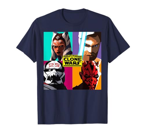 T-shirt Star Wars The Clone Wars en coton avec motif géométrique coloré
