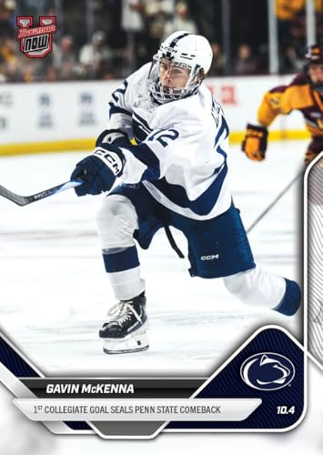 2025 Topps Bowman U Now Gavin McKenna #2 1st Collegiate Goal Seals Penn State Comeback Penn State Nittany Lions Rookie RC Hockey Card
