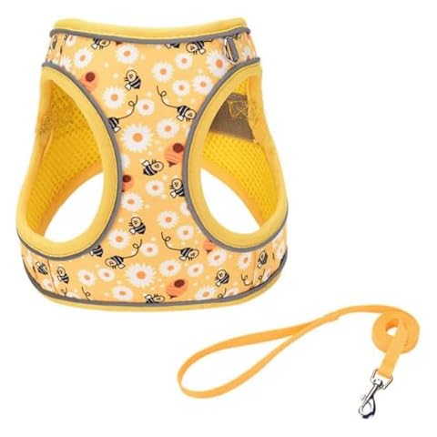 KocaPlye Step in Dog Harness No Pull Honeybee Adjustable Soft Mesh Padded Reflective Pet Vest Harness and Leash Set for Small Medium Dogs Cover