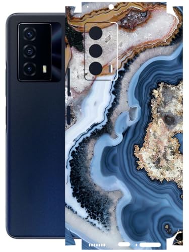 Image of AtOdds - Full Body Back Screen Guard Protector Film - Lamination Wrap Skin Sticker Compatible with IQOO Z5 | Scratchproof Matte Finish (Floor Marble)