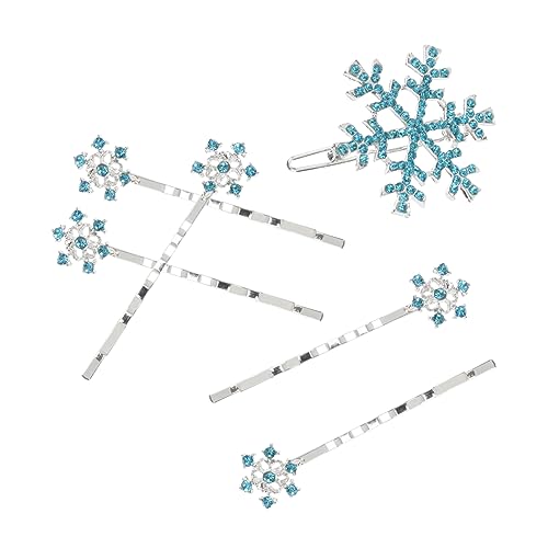 minkissy 6Pcs Snowflake Hair Clips for Sparkly Ribbon Barrettes with Designs for Hair Accessories Durable Clips for All Hair Types