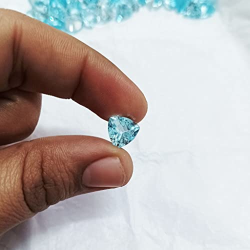 Natural Blue Topaz At Wholesale Rate (Usd 2.7/Carat) Fine Quality Faceted Trillion Shape Loose Gemstone For Reselling Astrologers Jewellers December Birthstone Crystal Healing Astrological 10-S4 #TOP2