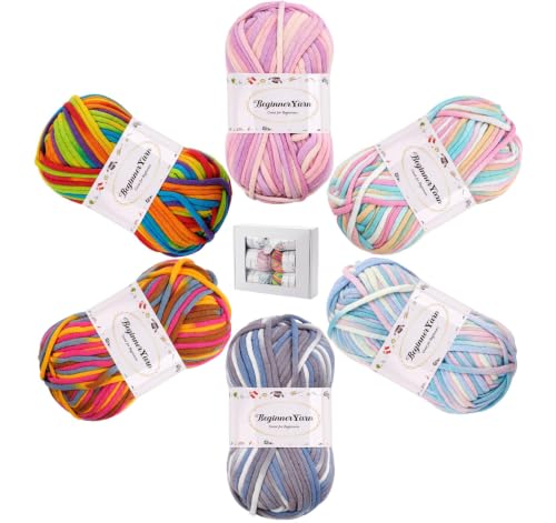 ilauke Mehrfarbiges Häkel- und Strickgarn Set 6x50g – Bild 9