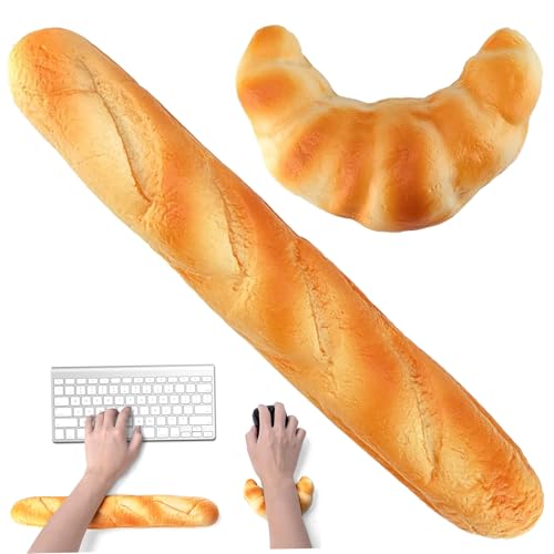 Hand Rest for Keyboard, 2PCS Bread Wrist Rest Simulated Baguettes Shape Wrist Rest Soft & Comfortable Cute Keyboard Wrist Rest for Office Computer Kindergarten Activity Decoration