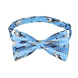 WIRESTER Adjustable Bowties Stylish Pattern Pre-Tied Bow Tie for Men Boys Wedding Party Concerts - Blue Sharks