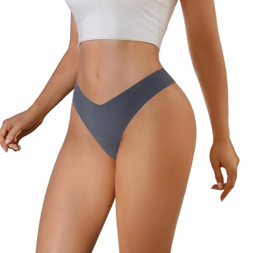 Image of DEANGELMON Seamless Thongs for Women No Show Thong Underwear Women Comfortable Multiple Pack