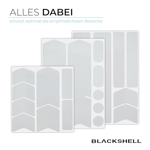 Fahrrad Schutzfolie Blackshell für Lackschutz – transparent und selbstklebend