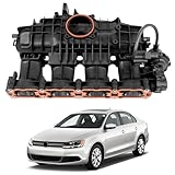Intake Manifold with Solenoid Valve & Sensor, Compatible with Volkswagen 2013-2019 Jetta/Beetle/Passat/Golf/SportWagen 1.8 L 2.0 L, Replace 06L133201AS 06L133201AB 06L133201FB
