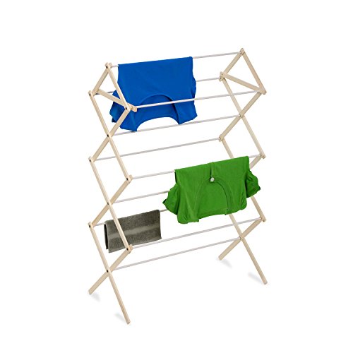 Honey-Can-Do Wooden Indoor Folding Clothes Drying Rack #TOP23