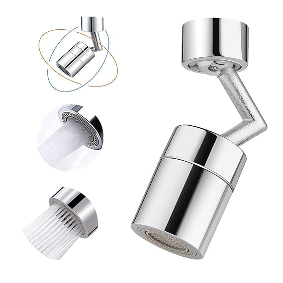 Toomh 720° Rotatable Faucet Sprayer Head with Durable Copper, Anti-Splash Movable Tap Head Water Saving, Water Saver Faucet Aerator Leakproof Design (B0D83LSPJ5) Amazon Price History, Amazon Price Tracker