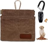 Gormenland 1PCS Dog Treat Pouches for Pet Training, Dog Treat Pouch Magnetic Closure, Puppy Training Treat Pouch, with 2-in-1 Pet Training Clicker and Whistle