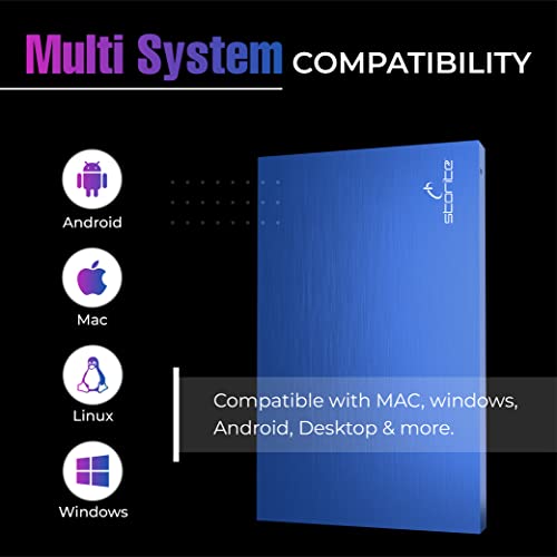 Storite Disco Rigido Portatile Esterno 1Tb Con Usb 3.0, Archiviazione Di Backup Esterna, Trasferimento Di Dati Rapidi Adatti Per Pc, Mac, Xbox One, Finestra, Gioco, Laptop E Desktop (Nero)