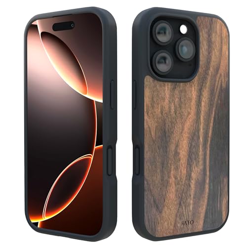 Funda de madera de nogal para i16 Pro iATO carcasa rígida elegante