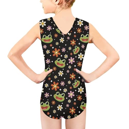 Image of Girls Fashion Print One Piece Swimsuit Bathing Suit Gymnastic Leotard for Kids, 5-14 Years
