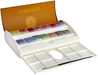 Sennelier - Watercolour travel set - 14 half pots in a plastic box