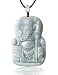 Dahlia Jadeite Certified Grade A Jade Guan Gong Men's Adjustable Pendant Necklace