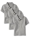 The Children's Place Baby Boy's Multipack Short Sleeve Pique Polos, Smoke 3-Pack