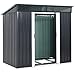 Abri de Jardin L 3,4m³ Fondation Incluse 196x122x180cm 2 fenêtres Anthracite cabane de Jardin cabanon abri Outils Jardinage
