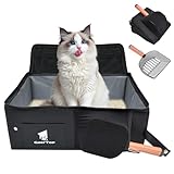 Geer Top 猫 トイレ 折りたたみ ポータブル 簡易猫用トイレ 撥水 お手入れ簡単 軽量 アウトドア キャンプ 旅行 引っ越し 車中泊 防災 避難