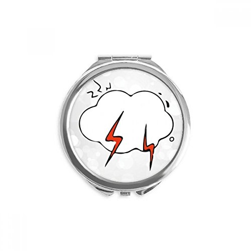 Espejo de bolsillo con diseño de nube y rayo para retoques rápidos