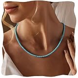 ZILENIU Turquoise Beaded Necklace...