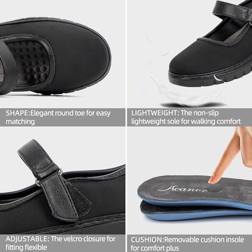 Women’s Mary Jane Shoes for Bunions Comfortable Orthotic Dress Shoes Non-Slip Orthopedic Work Shoes4