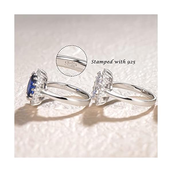 FANCIME-Birthstone-Rings-for-Women-Sterling-Silver-Created-Sapphire-Rings-Opal-Rings-Princess-Diana-Inspired-Statement-Engagement-Ring-Fine-Jewelry-for-Women-Size-56789 FANCIME Birthstone Rings for Women Sterling Silver 2.6ct Created Sapphire Rings Princess Diana Inspired Statement Engagement Ring September Birthstone Fine Jewelry for Women Size 9