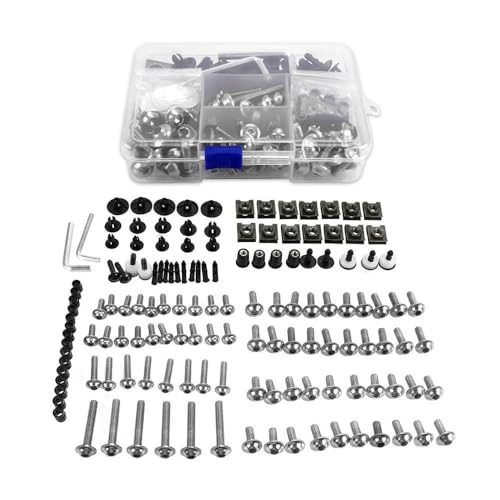 �I�[�g�o�C�{���g ���j�o�[�T���ɓK�p���郄�}�n�p TENERE 700 MT07 MT 07 TMAX 500 TMAX 560 FZ6 XMAX MT09 MT03 �I�[�g�o�C�t�F�A�����O�{���g�L�b�g�t�@�X�i�[�N���b�v�l�W(Silver)