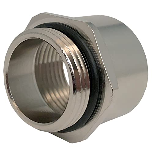 AM-3210-BR, Nickel Plated Brass Thread Adapter M32 x 1.5 to 1" NPT Threads (2 Items)