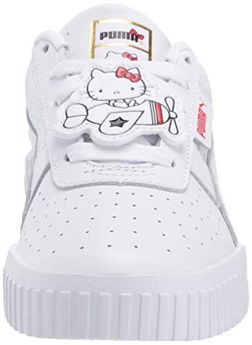 PUMA Girls Sneaker, White Black-Pantone 185C,10.5 M US2