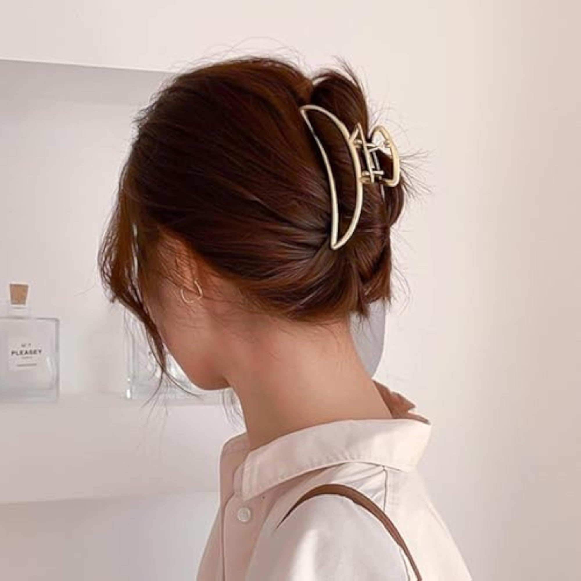 Golden Metal Hair Claw Clips, Pack of 4