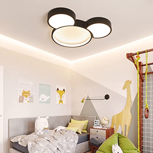 Plafonnier LED Mickey Mouse 50cm dimmable avec télécommande pour chambre d'enfant moderne