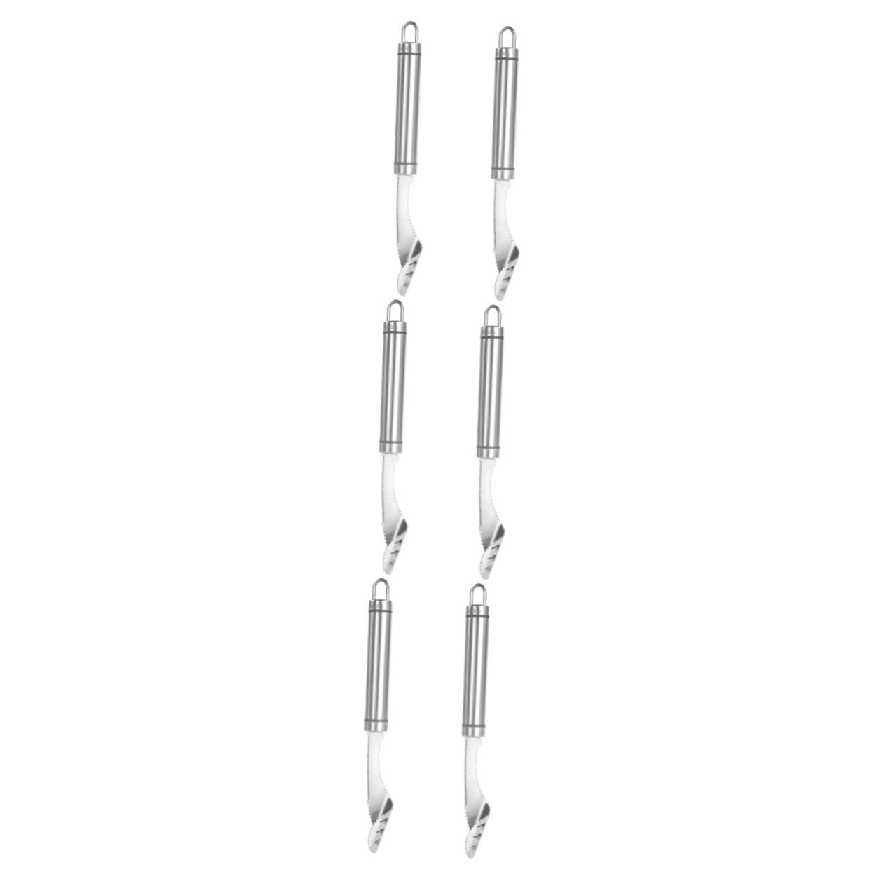 Amosfun 6 Stk Pfefferentkerner Werkzeuge zum Entkernen von Pfeffer Fruchtkernentferner Entkerner für schnelles Arbeiten Entkerner für sicheres Arbeiten Küchenhelfer Kernauszieher Silver