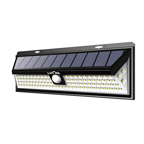 LITOM Enhanced 102 LED Super Bright Solar Lights Outdoor, Solar Motion Sensor...