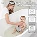 Baby Bath Seat for Babies 6 Months & up with Thermometer, Non-Slip Toddler Bath Seats for Sitting Up, Safe Infant & Newborn Bathtub Chair with 4 Suction Cups, Soft Cushion & Temperature Display, Gray