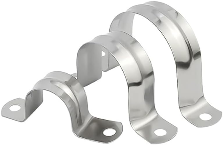 20 correas de tubo rígido M50, abrazadera de conducto de acero inoxidable de 2 pulgadas, 2 agujeros, soporte en U, abrazadera de tubo para fijación