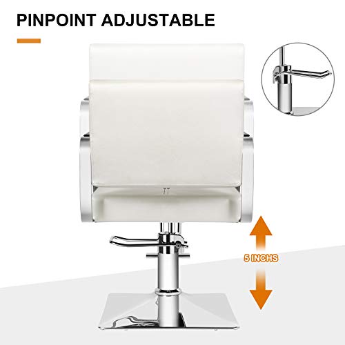 Artist Hand Barber Chairs,All Purpose White Classic Salon Chairs With Dust Cover, Heavy Duty Hydraulic Pump, 360° Rolling Swivel Spa Beauty Equipment For Hair Stylist Women Man, Max Load 330 Lbs #TOP3