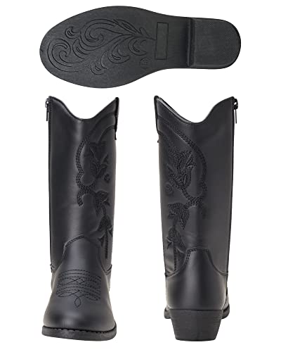 Kensie Girl Boots - Girls' Western Cowboy Boots (Toddler/Girl), Size 10 Toddler, Classic Black #TOP6