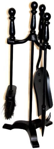 Inglenook LESS THAN HALF PRICE Superior Cast Iron Five 4 piece Black Hearth Fireside Tools Fireplace Companion Set Poker Shovel Brush Holder Stand Accessories ROOMS AND FIREPLACE SETTINGS
