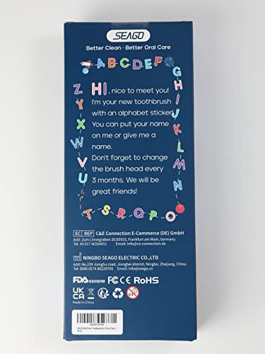 Seago Kids Electric Toothbrush 3 5 6 8 9 10 12, Childrens Rechargeable Battery Toothbrushes with Funny DIY Stickers, 2 Mins Timer, 8 Replacement Brush Heads, for Boys Girls Teenagers, SG2303(Yellow) - Image 11